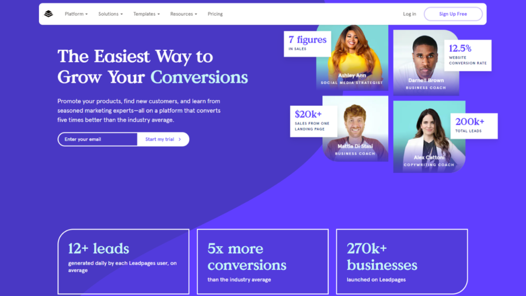 Top Landing Page Builder Leadpages - AFFILIATE STUDIES Landing Page Builders