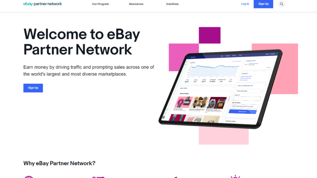 eBay Partner Network Top Affiliate Networks with Wide-Ranging Products and Services
